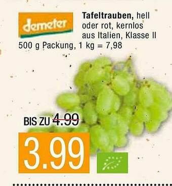 Marktkauf Demeter Tafeltrauben Angebot