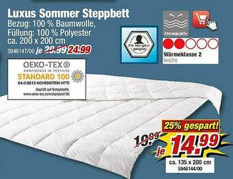 Poco Luxus Sommer Steppbett Angebot