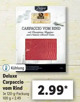 Lidl Deluxe Carpaccio vom Rind 120g Angebot