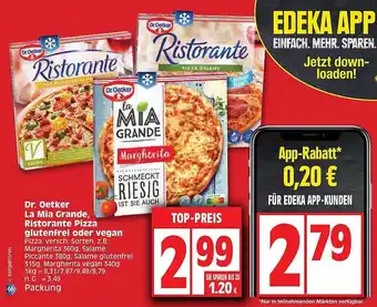 Edeka Dr. oetker la mia grande ristorante pizza glutenfrei oder vegan Angebot