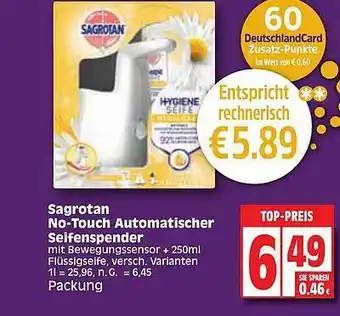 Edeka Sagrotan no-touch automatischer seifenspender Angebot