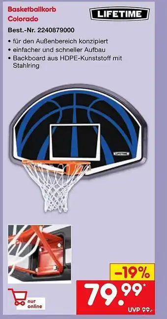 Netto Marken-Discount Basketballkorb colorado lifetime Angebot