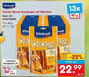 Netto Marken-Discount Vitakraft chicken bonas kaustangen mit hühnchen Angebot