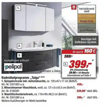 toom Baumarkt Badmöbelprogramm „taiga” pelipal Angebot