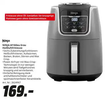 MediaMarkt Ninja AF160eu Grau Heißluftfritteuse Angebot