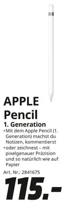 MediaMarkt Apple Pencil (1. Generation) Angebot