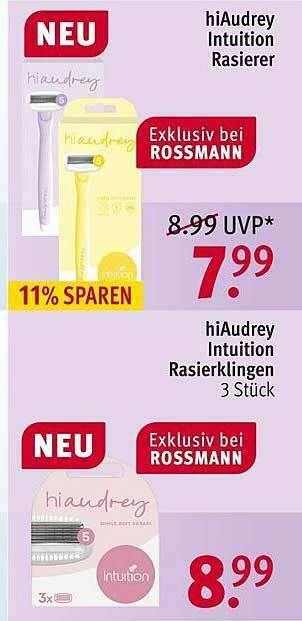 Rossmann Hiaudrey Intuition Rasierer Oder Rasierklingen Angebot