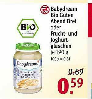 Rossmann Babydream Bio Guten Abend Brei Oder Frucht- Und Joghurtgläschen Angebot