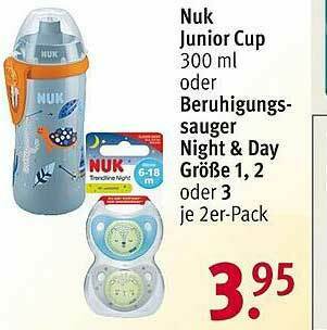 Rossmann Nuk Junior Cup Oder Beruhigungssauger Night & Day Angebot