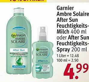 Rossmann Garnier Ambre Solaire After Sun Feuchtigkeits-milch Oder -spray Angebot