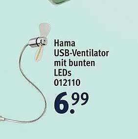Rossmann Hama Usb-ventilator Mit Bunten Leds Angebot