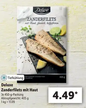 Lidl Deluxe Zanderfilets mit Haut 450g Angebot