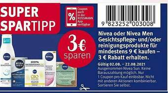 Rossmann Nivea Oder Nivea Men Gesichtspflege- Und Oder Reinigungsprodukte Angebot