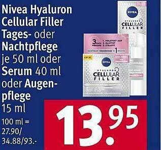 Rossmann Nivea Hyaluron Cellular Filler Tages- Oder Nachtpflege Oder Serum Oder Augenpflege Angebot