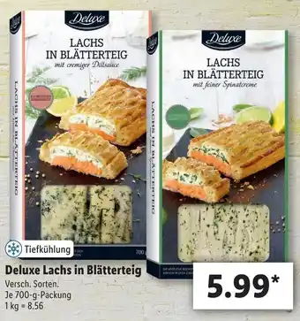 Lidl Deluxe Lachs in Blätterteig 700g Angebot