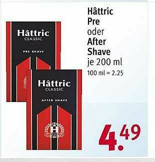 Rossmann Hâttric Pre Oder After Shave Angebot