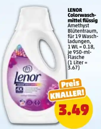 PENNY Lenor Colorwaschmittel flüssig 950 ml Flasche Angebot