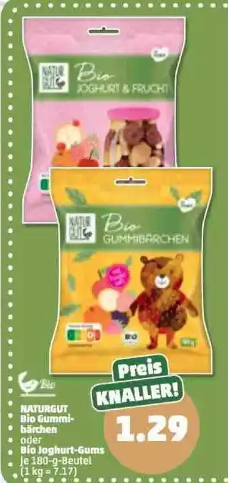 PENNY Naturgut Bio Gummibärchen oder Bio Joghurt Gums 180 g Beutel Angebot