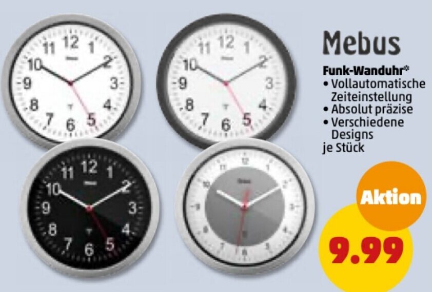 Orologio Da Parete Radiocomandato MEBUS 52450 – Cornice Nera, Diametro 25 Cm, Con Termometro E Igrometro