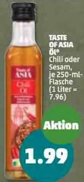 PENNY Taste of Asia Öl 250 ml Flasche Angebot