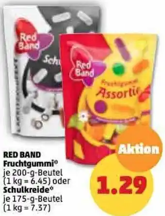 PENNY Red Band Fruchtgummi 200 g oder Schulkreide 175 g Beutel Angebot