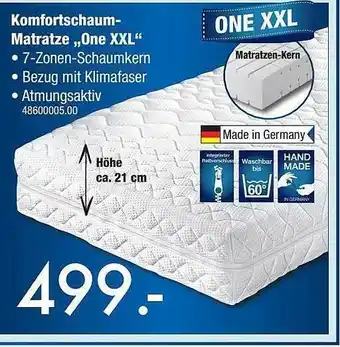 Franz Knuffmann Komfortschaum-matratze „one xxl“ Angebot