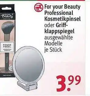 Rossmann For your beauty professional kosmetikpinsel oder griffklappspiegel Angebot