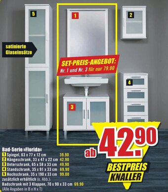 B1 Discount Baumarkt Bad Serie Florida Angebot