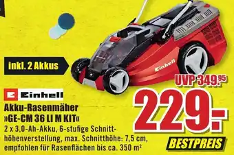 B1 Discount Baumarkt Einhell Akku Rasenmäher GE-CM 36 Ll M Kit Angebot