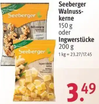 Rossmann Seeberger Walnusskerne 150 g oder Ingwerstücke 200 g Angebot