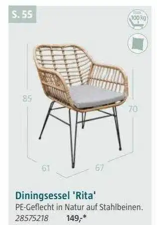 Bauhaus Diningsessel 'rita' Angebot