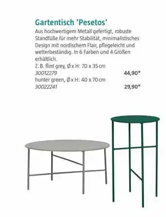 Bauhaus Gartentisch 'pesetos' Angebot