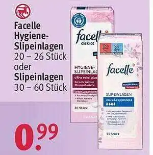 Rossmann Facelle hygiene-slipeinlagen oder slipeinlagen Angebot