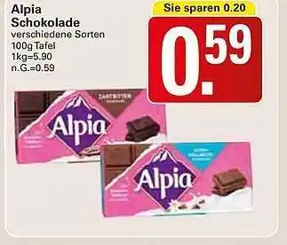 WEZ Alpia schokolade Angebot