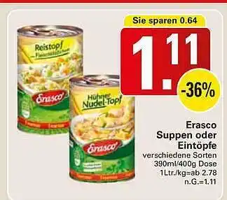 WEZ Erasco suppen oder eintöpfe Angebot