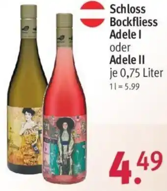 Rossmann Schloss Bockfliess Adele I oder Adele II 0,75 Liter Angebot