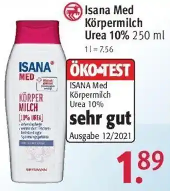 Rossmann Isana Med Körpermilch Urea 10% 250 ml Angebot