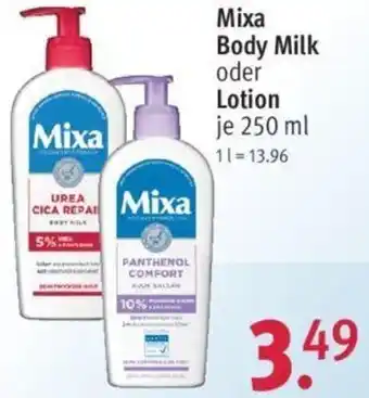 Rossmann Mixa Body Milk oder Lotion 250 ml Angebot