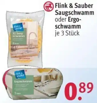 Rossmann Flink & Sauber Saugschwamm oder Ergoschwamm 3 Stück Angebot