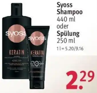 Rossmann Syoss Shampoo 440 ml oder Spülung 250 ml Angebot