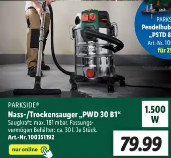 Lidl Parkside Nass/Trockensauger PWD 30 B1 Angebot