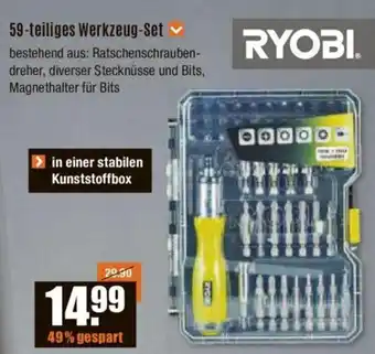 V Baumarkt Ryobi 59-teiliges Werkzeug Set Angebot