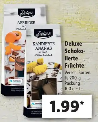 Lidl Deluxe Schokolierte Früchte 200g Angebot