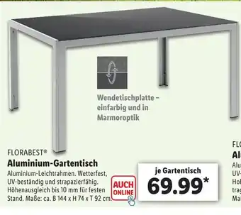 Lidl Florabest Aluminium Gartentisch Angebot