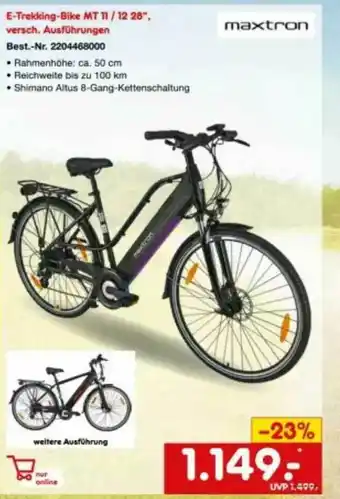 Netto Marken-Discount Maxtron E-trekking Bike MT II- 12 28'' Angebot