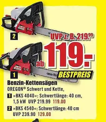 B1 Discount Baumarkt Benzin-kettensägen Angebot