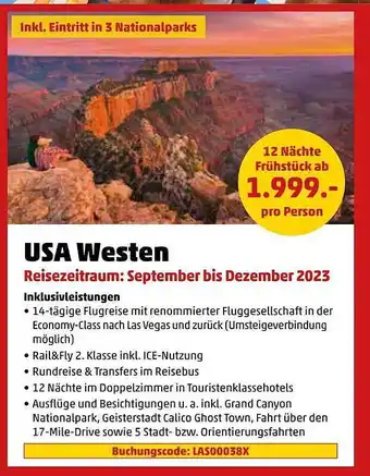 Penny Reisen Usa westen Angebot