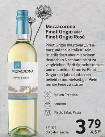 Selgros Mezzacorona pinot grigio oder pinot grigio rosé Angebot