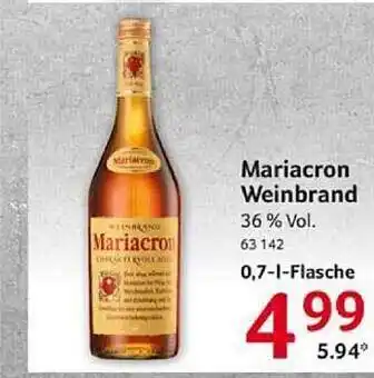 Selgros Mariacron weinbrand Angebot