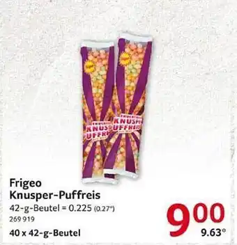 Selgros Frigeo knusper-puffreis Angebot